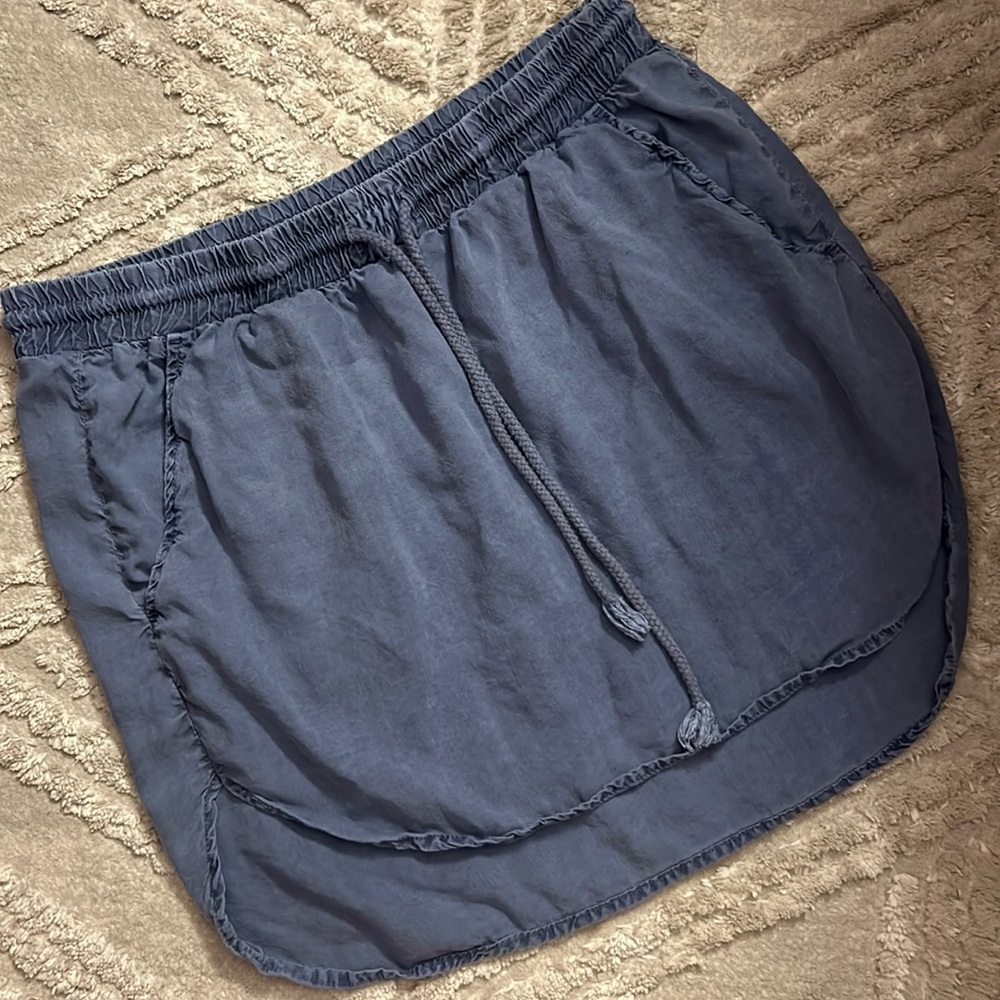 Cloth & Stone Size S Lightweight Skirt elastic Waist & Drawstring w/ Pockets